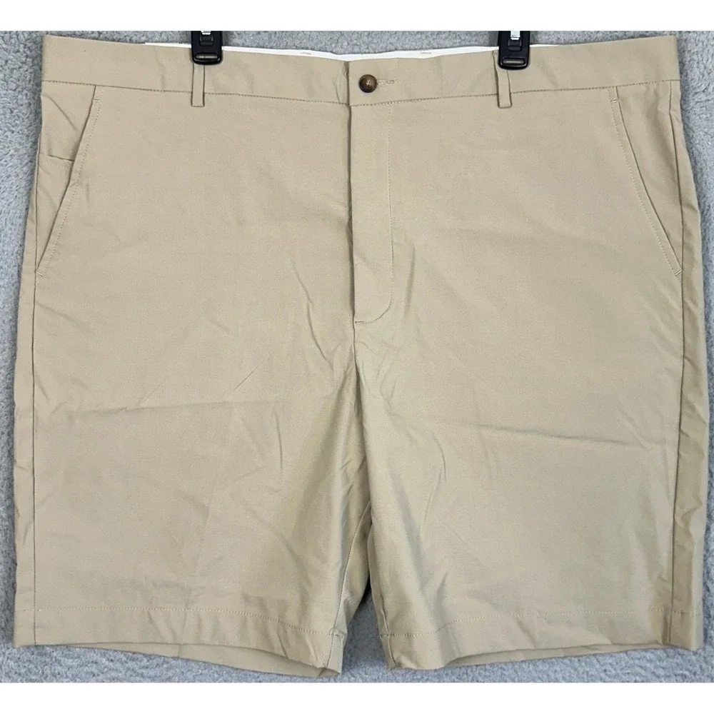 NEW Greg Norman Shorts Mens 42 Tan Beige Signature Series Golf Chino Stretch